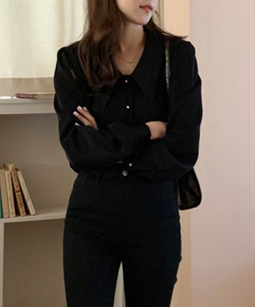 Flugge(フラッジー)の「襟付きボタンブラウス(シャツ/ブラウス・レディース・ホワイト/ブラック・LARGE/MEDIUM)」の6枚目の写真