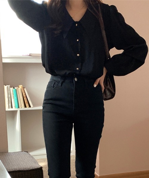 Flugge(フラッジー)の「襟付きボタンブラウス(シャツ/ブラウス・レディース・ホワイト/ブラック・LARGE/MEDIUM)」の8枚目の写真