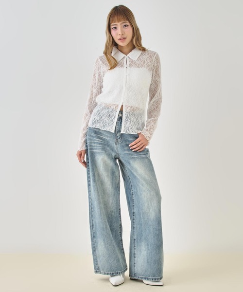 ANAP(アナップ)の「レース シャツ カーディガン(シャツ/ブラウス・レディース・ホワイト/ブラック・F)」の12枚目の写真