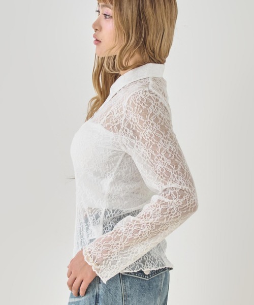 ANAP(アナップ)の「レース シャツ カーディガン(シャツ/ブラウス・レディース・ホワイト/ブラック・F)」の10枚目の写真