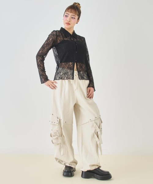 ANAP(アナップ)の「レース シャツ カーディガン(シャツ/ブラウス・レディース・ホワイト/ブラック・F)」の15枚目の写真