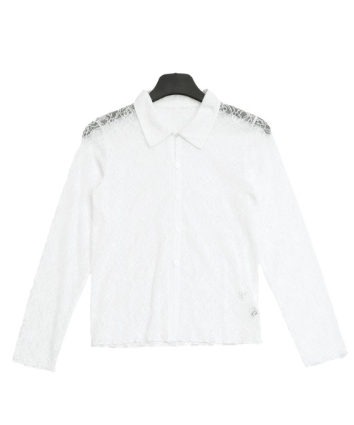 ANAP(アナップ)の「レース シャツ カーディガン(シャツ/ブラウス・レディース・ホワイト/ブラック・F)」の3枚目の写真