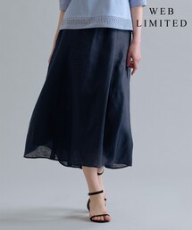 【WEB限定・セット着用可】リネン フレア スカート