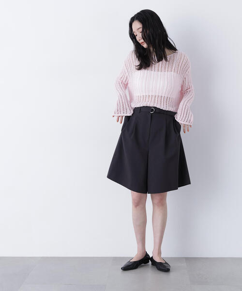 N.（N. Natural Beauty Basic）（エヌエヌナチュラルビューティーベーシック）の「ベルテッドショートパンツ（その他パンツ・レディース・ベージュ/チャコールグレー・ﾌﾘ-）」の20枚目の写真