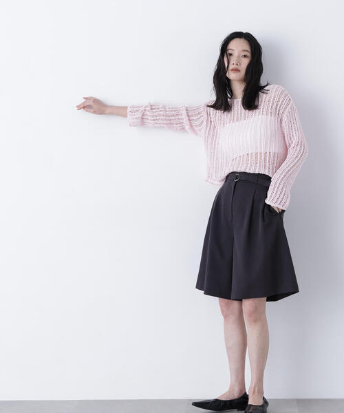 N.（N. Natural Beauty Basic）（エヌエヌナチュラルビューティーベーシック）の「ベルテッドショートパンツ（その他パンツ・レディース・ベージュ/チャコールグレー・ﾌﾘ-）」の22枚目の写真