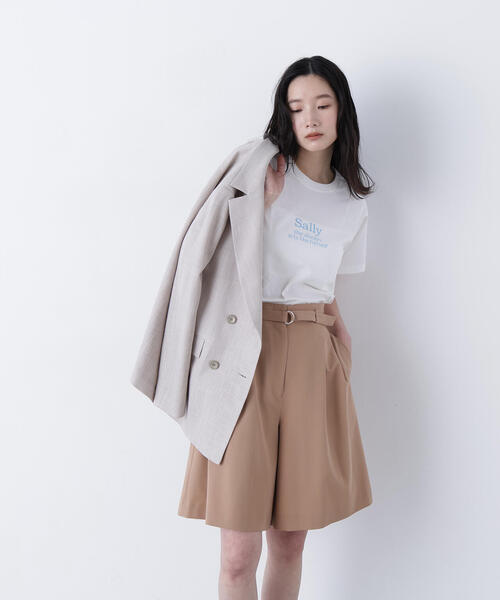 N.（N. Natural Beauty Basic）（エヌエヌナチュラルビューティーベーシック）の「ベルテッドショートパンツ（その他パンツ・レディース・ベージュ/チャコールグレー・ﾌﾘ-）」の3枚目の写真