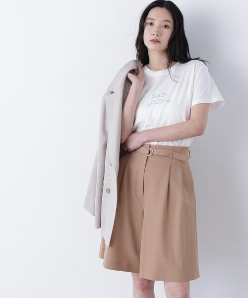 N.（N. Natural Beauty Basic）（エヌエヌナチュラルビューティーベーシック）の「ベルテッドショートパンツ（その他パンツ・レディース・ベージュ/チャコールグレー・ﾌﾘ-）」の10枚目の写真