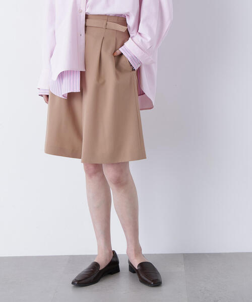 N.（N. Natural Beauty Basic）（エヌエヌナチュラルビューティーベーシック）の「ベルテッドショートパンツ（その他パンツ・レディース・ベージュ/チャコールグレー・ﾌﾘ-）」の2枚目の写真