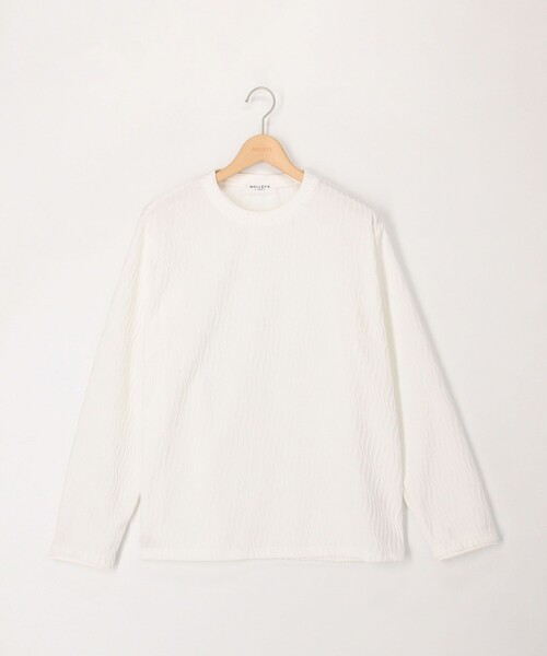 NOLLEY'S LIGHT（ノーリーズライト）の「ウェーブ柄ジャガード　ダブルネック　ロンＴ（Tシャツ/カットソー・メンズ・オフホワイト/キャメル・L/M）」の11枚目の写真