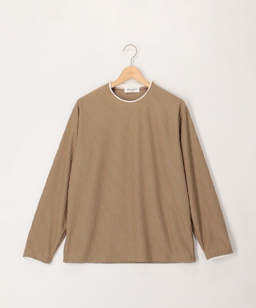 NOLLEY'S LIGHT（ノーリーズライト）の「ウェーブ柄ジャガード　ダブルネック　ロンＴ（Tシャツ/カットソー・メンズ・オフホワイト/キャメル・L/M）」の22枚目の写真