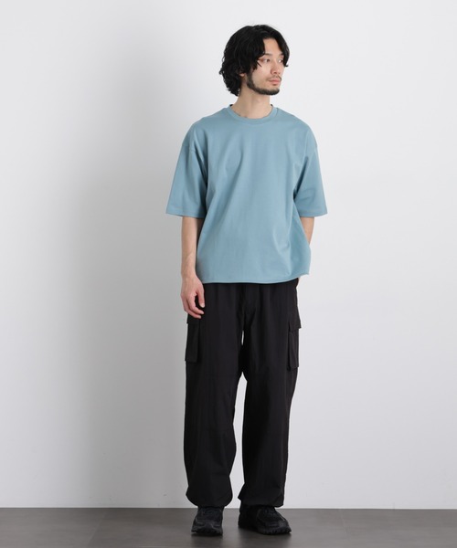 NANO universe(ナノユニバース)の「ワイドダンボール Tシャツ 半袖(Tシャツ/カットソー・メンズ・オレンジ/ホワイト/ブルーグリーン/ブラック・L/M/S)」の10枚目の写真