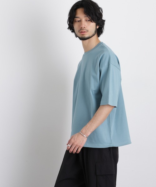 NANO universe(ナノユニバース)の「ワイドダンボール Tシャツ 半袖(Tシャツ/カットソー・メンズ・オレンジ/ホワイト/ブルーグリーン/ブラック・L/M/S)」の6枚目の写真