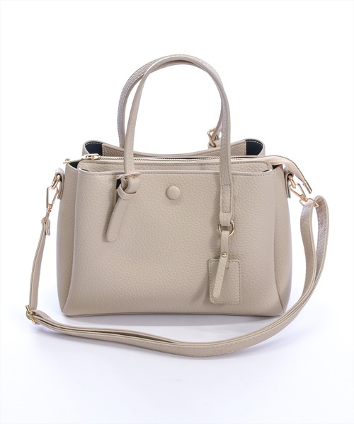 clear（クリア）の「レザー多機能2WAYトートバッグ［大人 カジュアル 着回し力抜群］≪新作≫（トートバッグ・レディース・ベージュ/ブラック・F）」の14枚目の写真