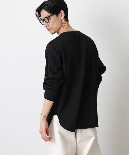 NANO universe(ナノユニバース)の「ミニワッフルクルーネックTシャツ 長袖(Tシャツ/カットソー・メンズ・ホワイト/ブラック/アイボリー・L/M)」の15枚目の写真