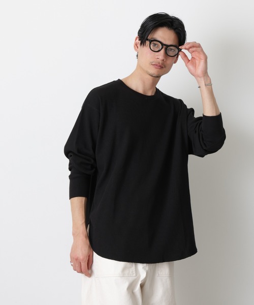 NANO universe(ナノユニバース)の「ミニワッフルクルーネックTシャツ 長袖(Tシャツ/カットソー・メンズ・ホワイト/ブラック/アイボリー・L/M)」の16枚目の写真