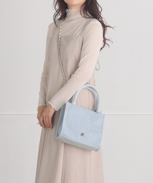 ALTROSE(アルトローズ)の「【500mlペットボトル対応】2WAY ショルダー バック ツイード(ショルダーバッグ・レディース・ライトブルー/グレー/ピンク・FREE)」の7枚目の写真