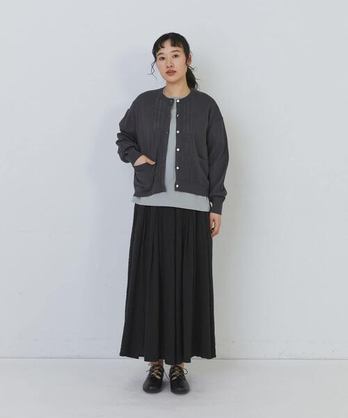 conges payes ADIEU TRISTESSE(コンジェ ペイエ アデュートリステス)の「14G麻綿透かしカーディガン(カーディガン/ボレロ・レディース・グレイッシュベージュ/ブラック・FREE)」の3枚目の写真
