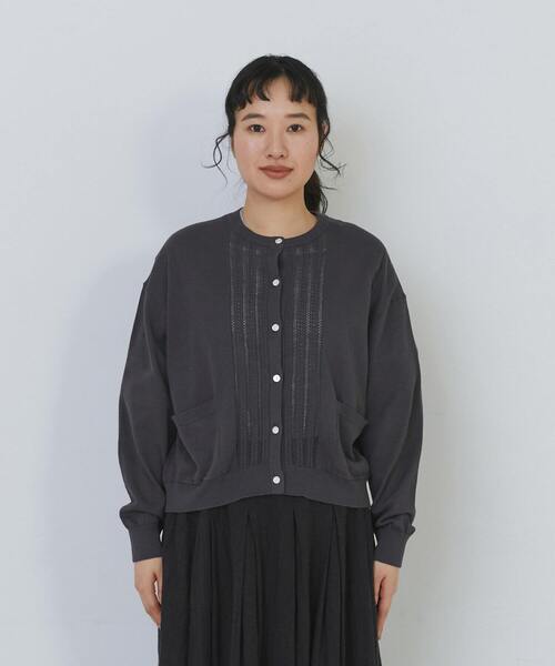 conges payes ADIEU TRISTESSE(コンジェ ペイエ アデュートリステス)の「14G麻綿透かしカーディガン(カーディガン/ボレロ・レディース・グレイッシュベージュ/ブラック・FREE)」の8枚目の写真