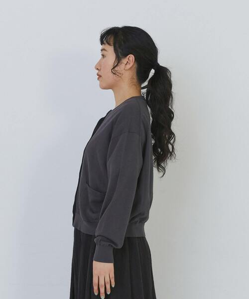 conges payes ADIEU TRISTESSE(コンジェ ペイエ アデュートリステス)の「14G麻綿透かしカーディガン(カーディガン/ボレロ・レディース・グレイッシュベージュ/ブラック・FREE)」の9枚目の写真