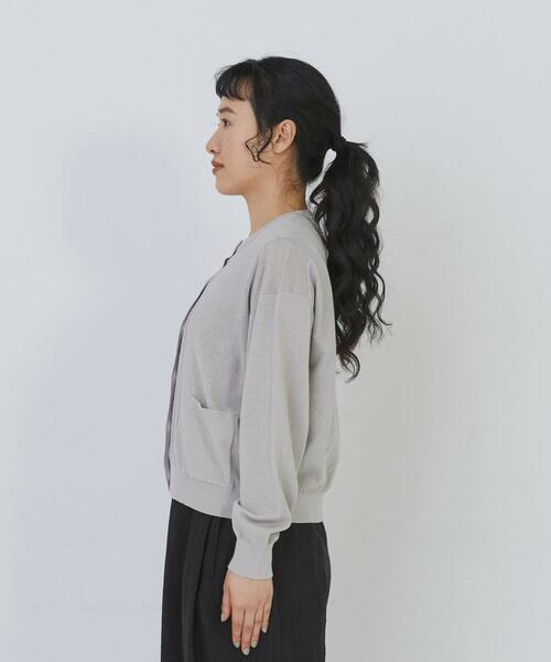 conges payes ADIEU TRISTESSE(コンジェ ペイエ アデュートリステス)の「14G麻綿透かしカーディガン(カーディガン/ボレロ・レディース・グレイッシュベージュ/ブラック・FREE)」の17枚目の写真