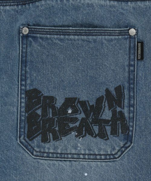 BROWNBREATH（ブラウンブレス）の「GRAFFITI PRINT DENIM PANTS - BLUE（デニムパンツ・レディース・その他・SMALL/MEDIUM/LARGE/X-LARGE）」の5枚目の写真