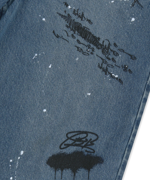 BROWNBREATH（ブラウンブレス）の「GRAFFITI PRINT DENIM PANTS - BLUE（デニムパンツ・レディース・その他・SMALL/MEDIUM/LARGE/X-LARGE）」の7枚目の写真