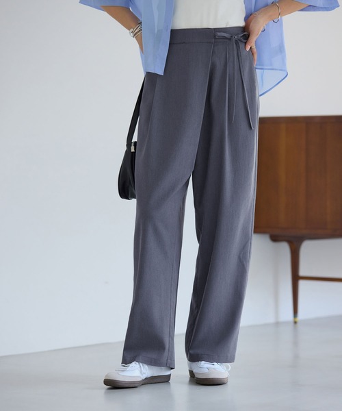 alotta(アロッタ)の「ラップリボンスラックス(その他パンツ・レディース・ベージュ/グレー系その他/ブラック・M/L/LL)」の4枚目の写真