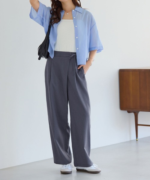 alotta(アロッタ)の「ラップリボンスラックス(その他パンツ・レディース・ベージュ/グレー系その他/ブラック・M/L/LL)」の5枚目の写真