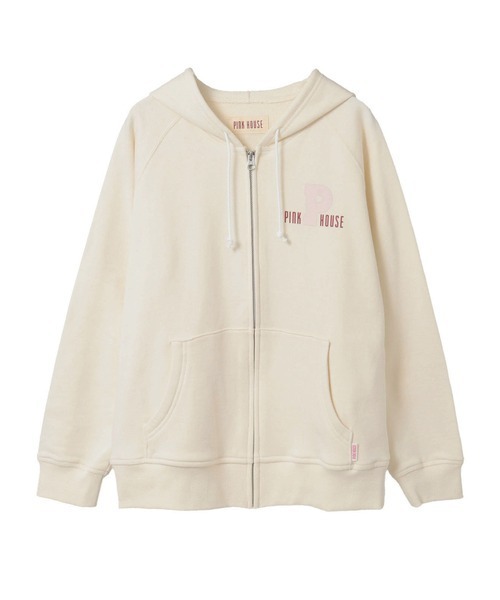 PINK HOUSE（ピンクハウス）の「Pロゴ＆ネームワッペン使いパーカー（パーカー・レディース・ネイビー/レッド/ピンク/ブラック/オフホワイト・フリー）」の2枚目の写真