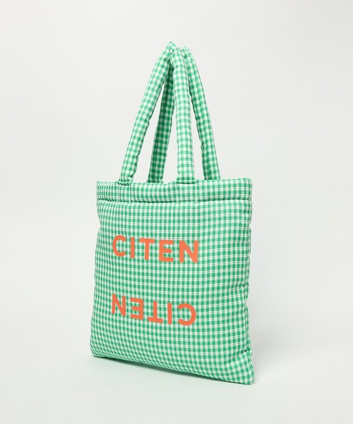 CITEN(シテン)の「<CITEN>パデッドギンガムトート(トートバッグ・レディース・ブラック/ケリーグリーン/イエロー・FREE)」の7枚目の写真