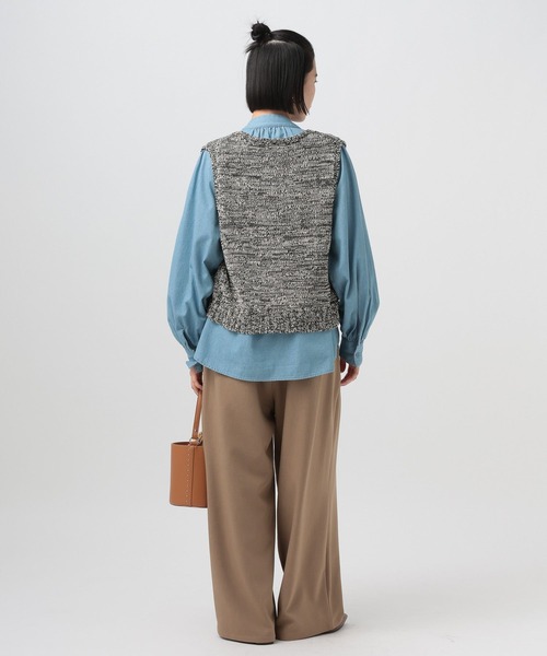 BAYFLOW（ベイフロー）の「ツイードライクニットベスト（ベスト・レディース・ブラック/オレンジ・FREE）」の6枚目の写真