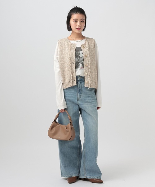 BAYFLOW（ベイフロー）の「ツイードライクニットベスト（ベスト・レディース・ブラック/オレンジ・FREE）」の10枚目の写真