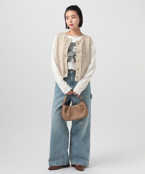 BAYFLOW（ベイフロー）の「ツイードライクニットベスト（ベスト・レディース・ブラック/オレンジ・FREE）」の11枚目の写真