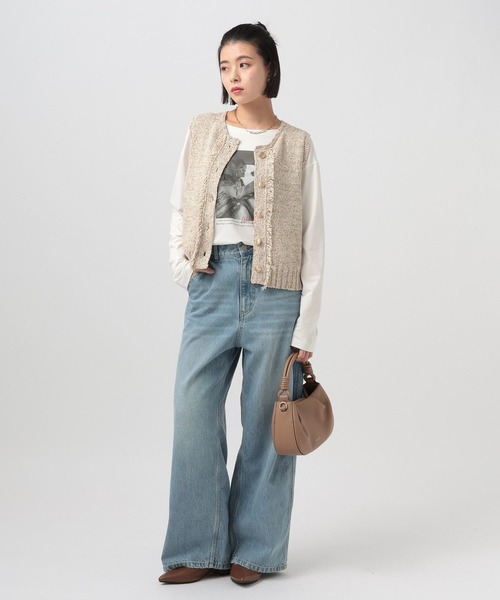 BAYFLOW（ベイフロー）の「ツイードライクニットベスト（ベスト・レディース・ブラック/オレンジ・FREE）」の12枚目の写真