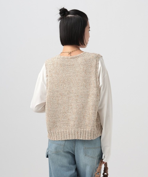 BAYFLOW（ベイフロー）の「ツイードライクニットベスト（ベスト・レディース・ブラック/オレンジ・FREE）」の14枚目の写真