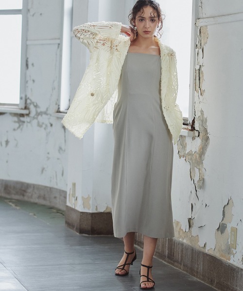 Callarus（カラルス）の「＜単品＞テープ刺繍チュールダブルテーラードジャケット〔Callarus〕（テーラードジャケット・レディース・アイボリー/ブラック・M/L/LL/3L）」の19枚目の写真