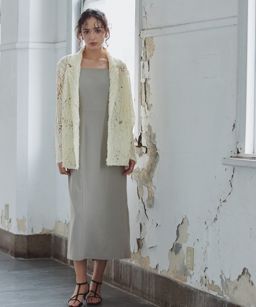 Callarus（カラルス）の「＜単品＞テープ刺繍チュールダブルテーラードジャケット〔Callarus〕（テーラードジャケット・レディース・アイボリー/ブラック・M/L/LL/3L）」の20枚目の写真