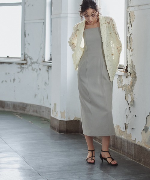 Callarus（カラルス）の「＜単品＞テープ刺繍チュールダブルテーラードジャケット〔Callarus〕（テーラードジャケット・レディース・アイボリー/ブラック・M/L/LL/3L）」の21枚目の写真