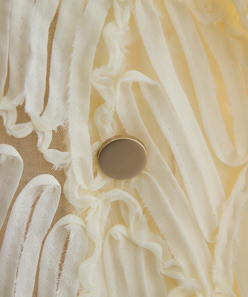 Callarus（カラルス）の「＜単品＞テープ刺繍チュールダブルテーラードジャケット〔Callarus〕（テーラードジャケット・レディース・アイボリー/ブラック・M/L/LL/3L）」の14枚目の写真