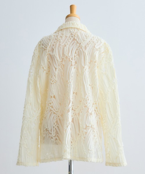 Callarus（カラルス）の「＜単品＞テープ刺繍チュールダブルテーラードジャケット〔Callarus〕（テーラードジャケット・レディース・アイボリー/ブラック・M/L/LL/3L）」の15枚目の写真