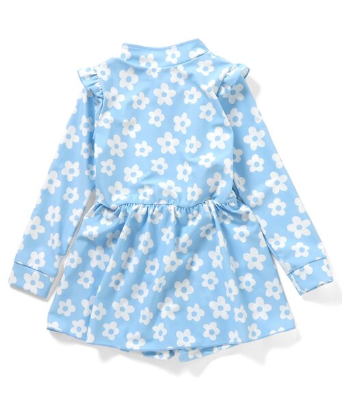 BREEZE（ブリーズ）の「【UVカット】総柄 長袖ワンピース水着（水着・キッズ・サックスブルー/オフホワイト・80/90/100/110/120/130/140）」の5枚目の写真