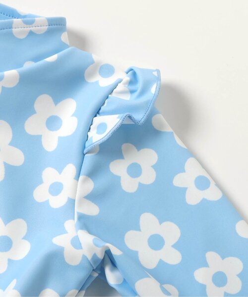 BREEZE（ブリーズ）の「【UVカット】総柄 長袖ワンピース水着（水着・キッズ・サックスブルー/オフホワイト・80/90/100/110/120/130/140）」の10枚目の写真