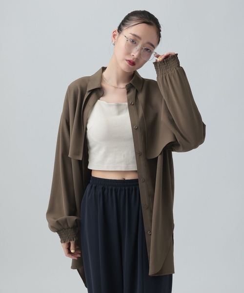 LEPSIM（レプシィム）の「マルメリヨークミディ長袖ワンピース　632552（シャツ/ブラウス・レディース・ブラック/グリーン/ブラウン・FREE）」の10枚目の写真