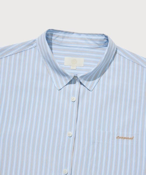 COVERNAT(カバーナット)の「WOMEN OVERSIZED STRIPED SHIRT(シャツ/ブラウス・レディース・アイボリー/ブルー・MEDIUM/SMALL)」の20枚目の写真