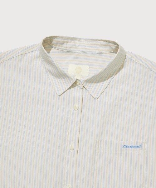 COVERNAT(カバーナット)の「WOMEN OVERSIZED STRIPED SHIRT(シャツ/ブラウス・レディース・アイボリー/ブルー・MEDIUM/SMALL)」の12枚目の写真