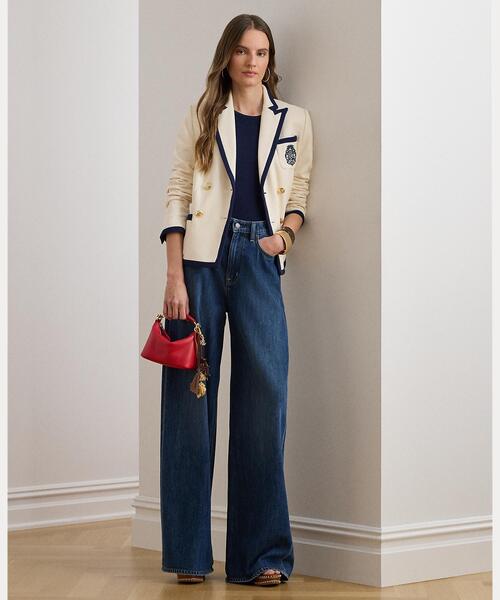 LAUREN RALPH LAUREN(ローレン ラルフ ローレン)の「ツートーン ダブルブレステッド ピケ ブレザー(テーラードジャケット・レディース・ナチュラル・4/6/2/0)」の7枚目の写真