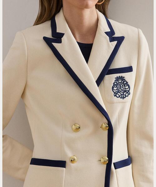 LAUREN RALPH LAUREN(ローレン ラルフ ローレン)の「ツートーン ダブルブレステッド ピケ ブレザー(テーラードジャケット・レディース・ナチュラル・4/6/2/0)」の6枚目の写真