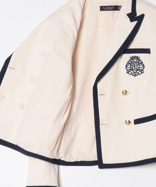 LAUREN RALPH LAUREN(ローレン ラルフ ローレン)の「ツートーン ダブルブレステッド ピケ ブレザー(テーラードジャケット・レディース・ナチュラル・4/6/2/0)」の4枚目の写真