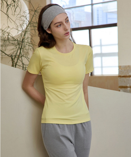 DEVIWEAR(デヴィウェア)の「エクスティン サポートTシャツ DEVI-T0045-クリームレモン(Tシャツ/カットソー・レディース・その他・SMALL/MEDIUM/LARGE)」の1枚目の写真