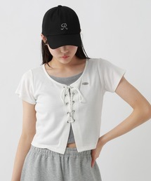 repipi armario（レピピ アルマリオ）の「レースアップTシャツ（Tシャツ/カットソー・キッズ）」